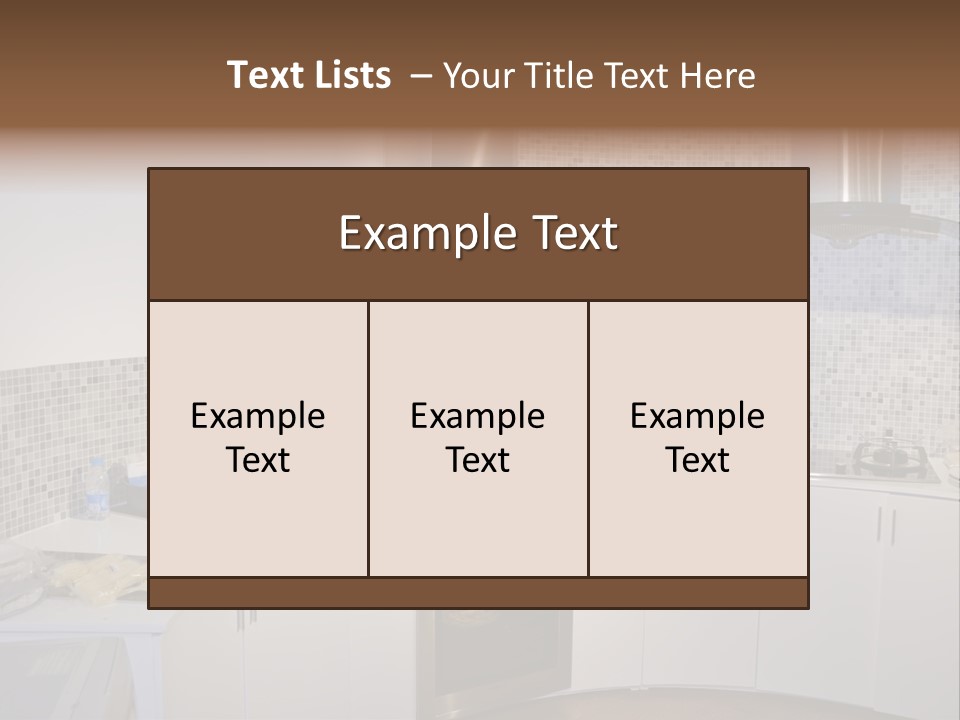 Beautiful Kitchen And Modern Kitchen Interior PowerPoint Template
