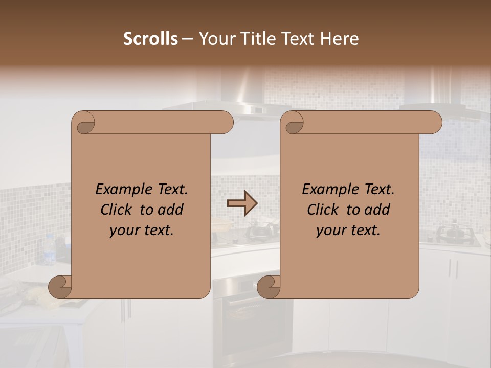Beautiful Kitchen And Modern Kitchen Interior PowerPoint Template