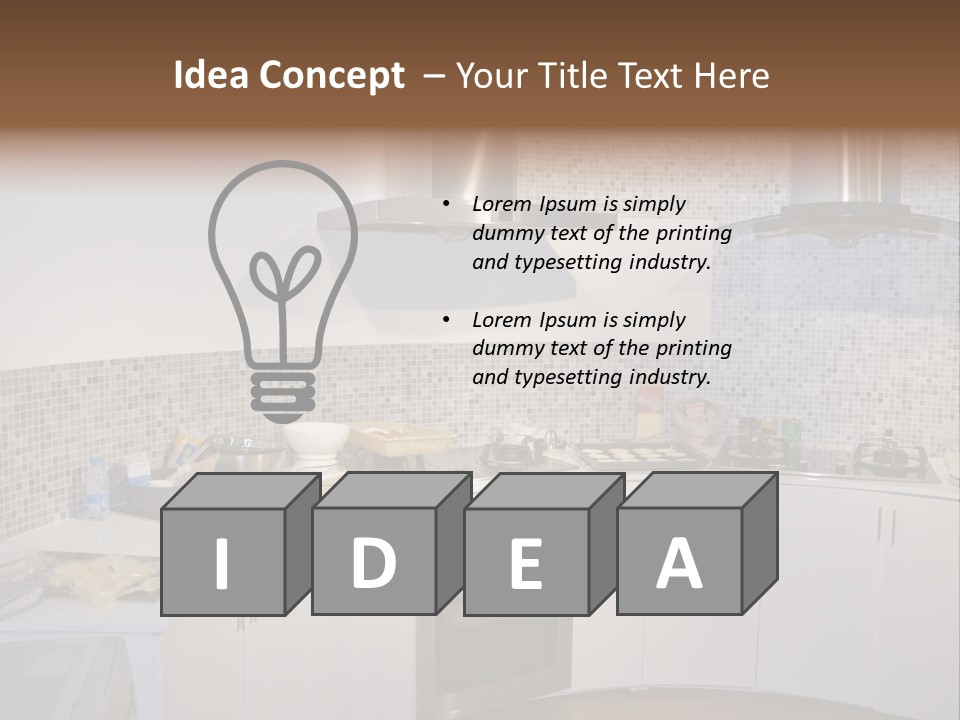 Beautiful Kitchen And Modern Kitchen Interior PowerPoint Template