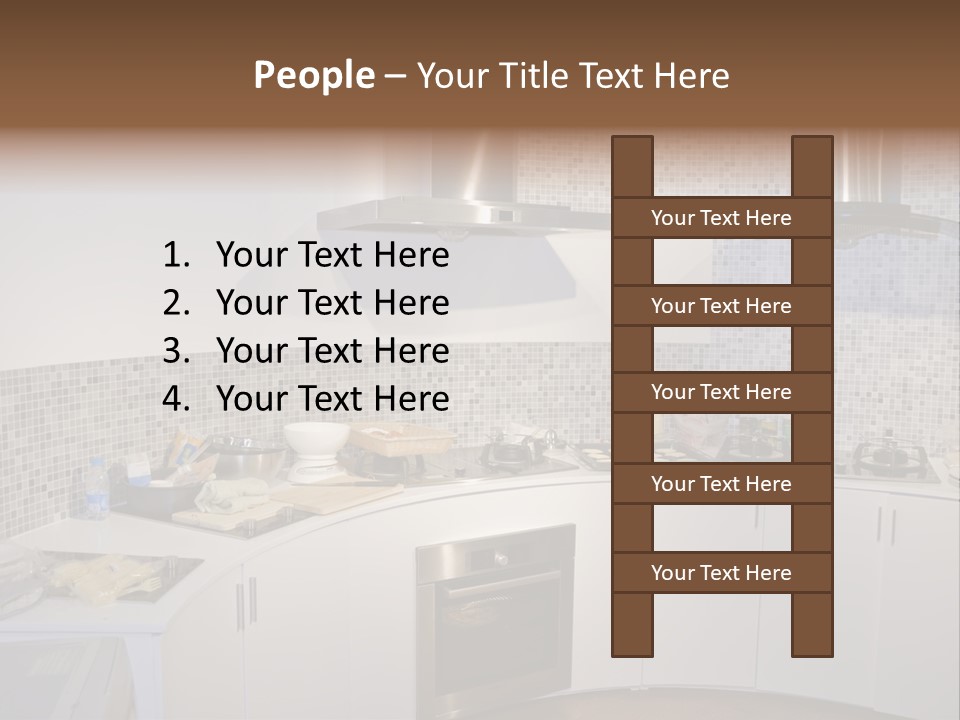 Beautiful Kitchen And Modern Kitchen Interior PowerPoint Template