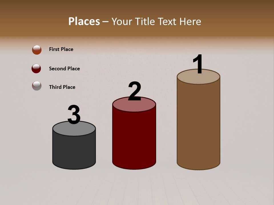 Empty Old Grungy Room With Red Vintage Wallpaper PowerPoint Template