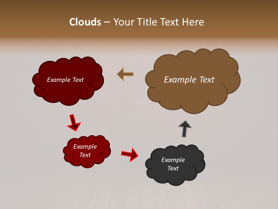 Empty Old Grungy Room With Red Vintage Wallpaper PowerPoint Template