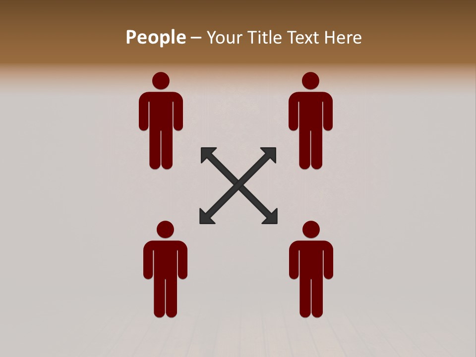 Empty Old Grungy Room With Red Vintage Wallpaper PowerPoint Template