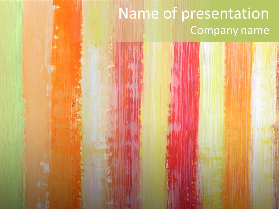 Striped Colored Background In Grunge Style PowerPoint Template