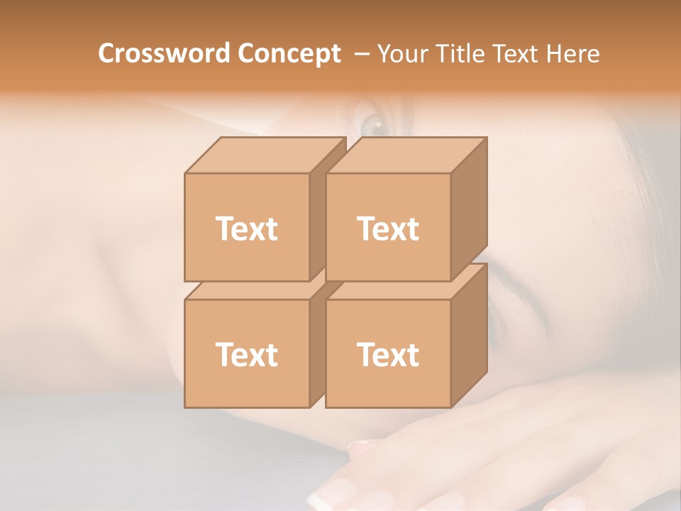 Beautiful Clean Cosmetics Woman Close Up Portrait Over White PowerPoint Template