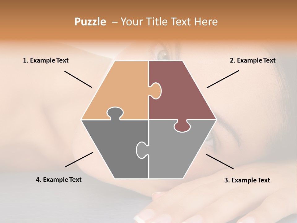 Beautiful Clean Cosmetics Woman Close Up Portrait Over White PowerPoint Template