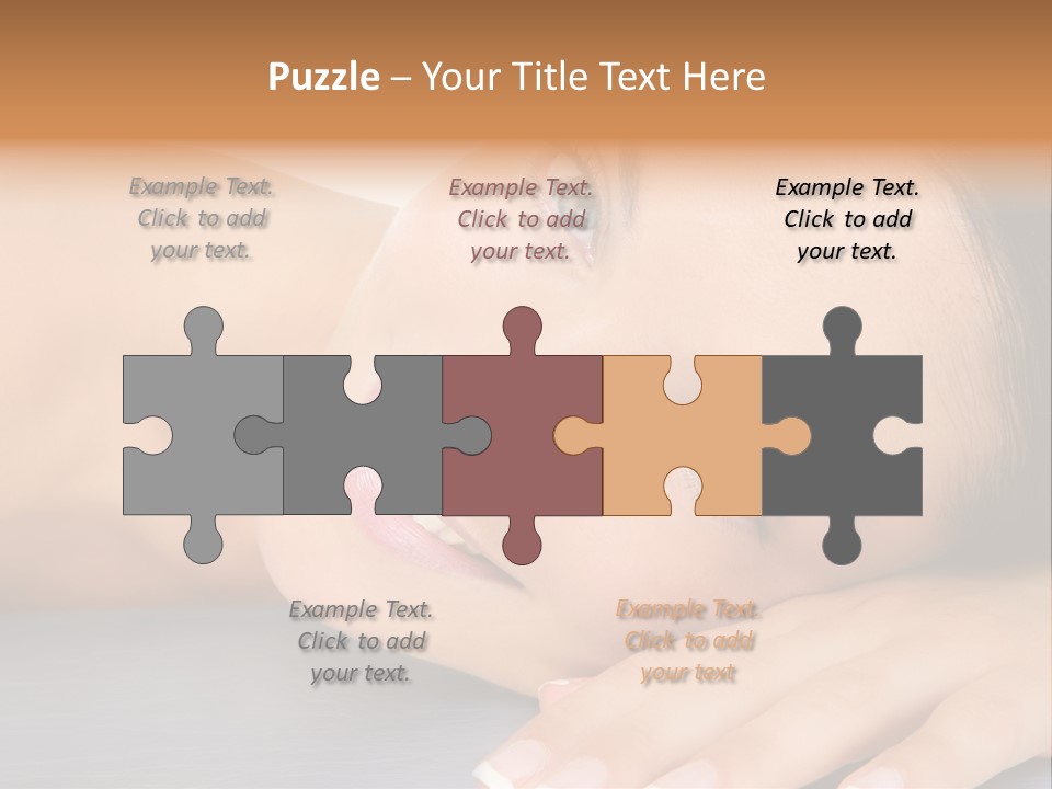 Beautiful Clean Cosmetics Woman Close Up Portrait Over White PowerPoint Template