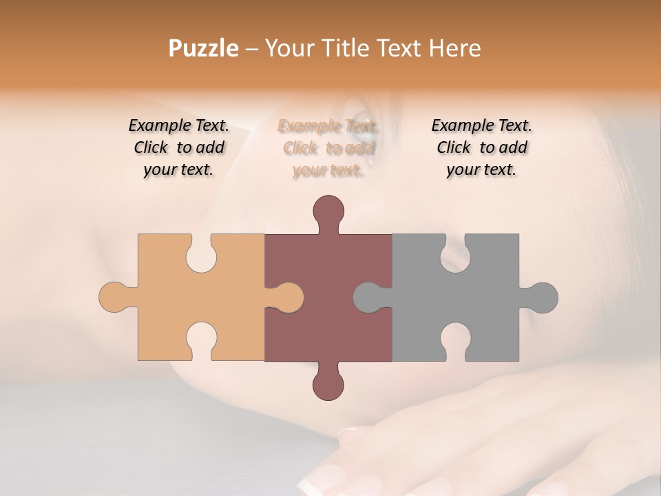 Beautiful Clean Cosmetics Woman Close Up Portrait Over White PowerPoint Template