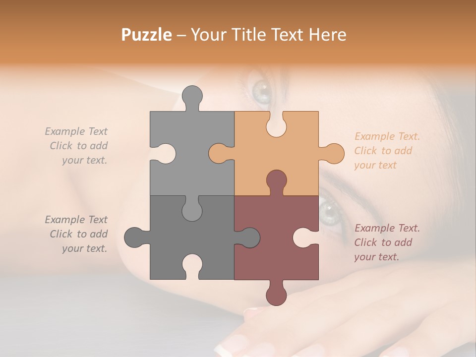 Beautiful Clean Cosmetics Woman Close Up Portrait Over White PowerPoint Template