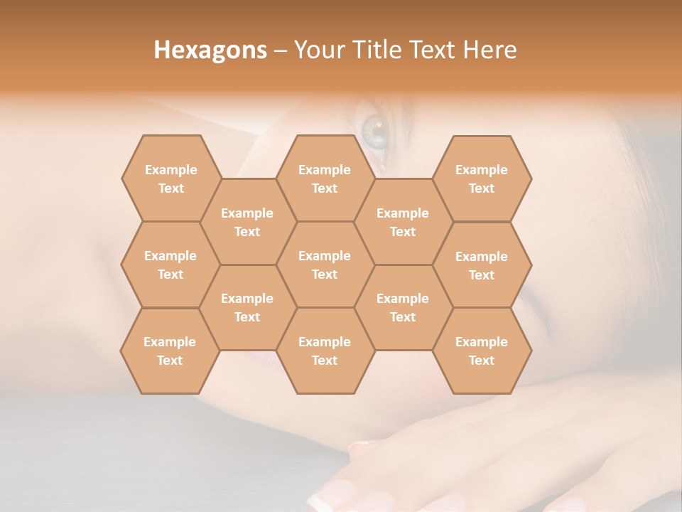 Beautiful Clean Cosmetics Woman Close Up Portrait Over White PowerPoint Template