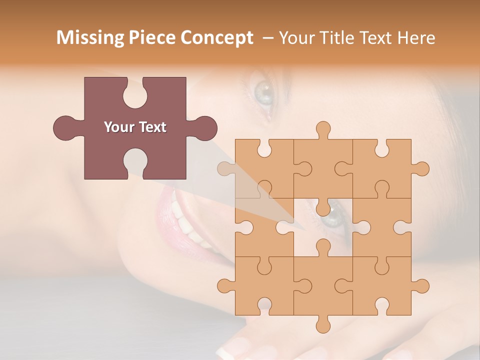 Beautiful Clean Cosmetics Woman Close Up Portrait Over White PowerPoint Template