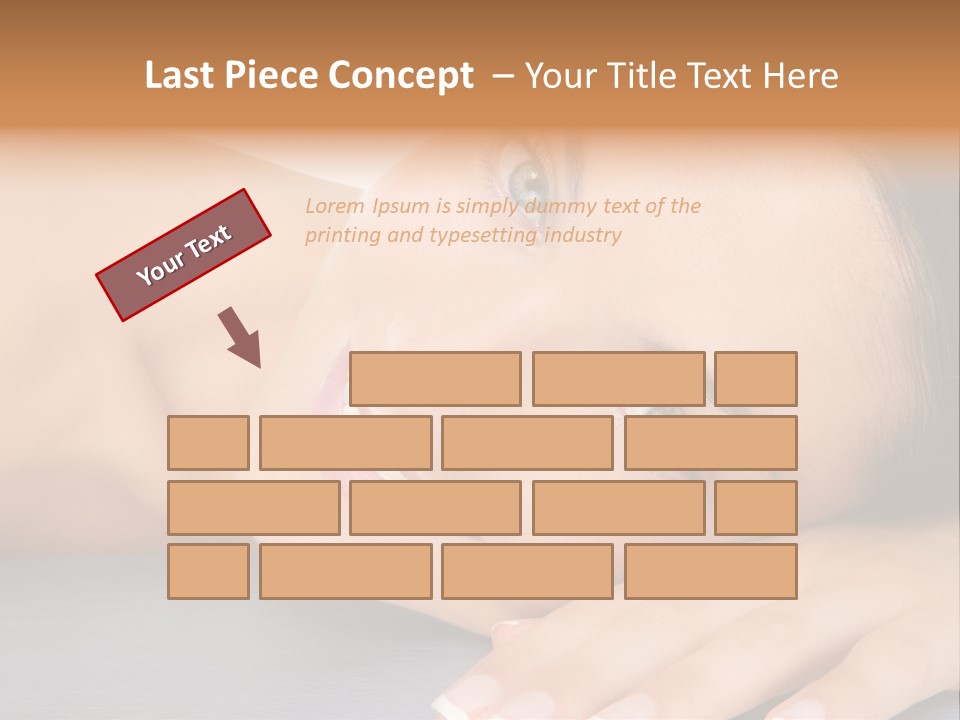 Beautiful Clean Cosmetics Woman Close Up Portrait Over White PowerPoint Template