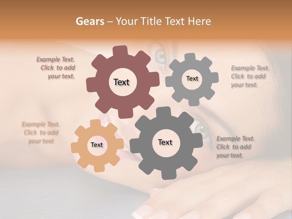 Beautiful Clean Cosmetics Woman Close Up Portrait Over White PowerPoint Template