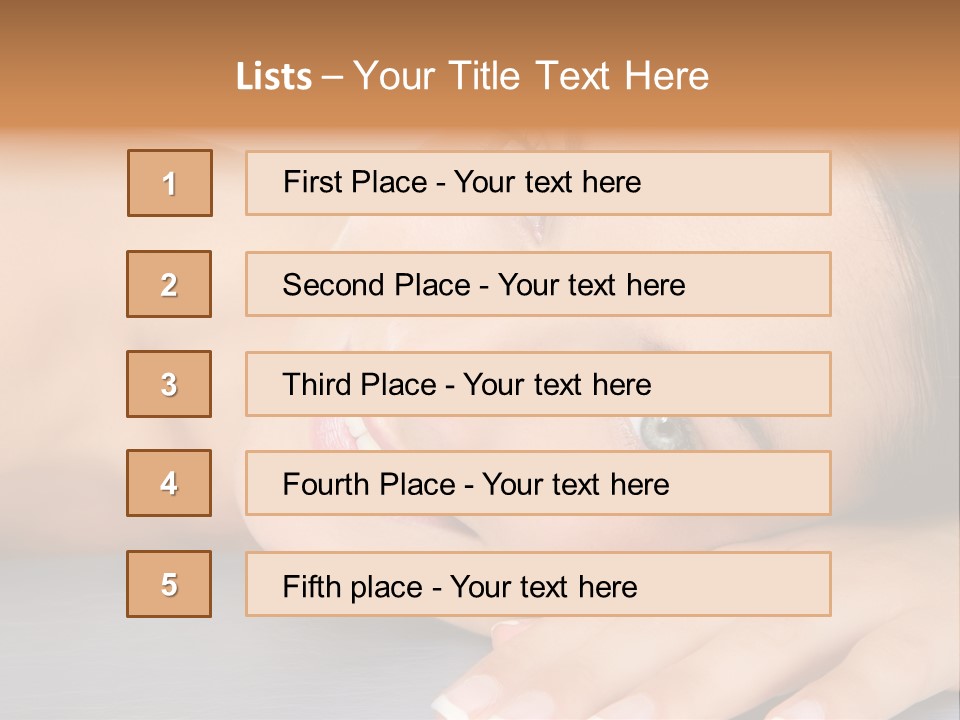 Beautiful Clean Cosmetics Woman Close Up Portrait Over White PowerPoint Template