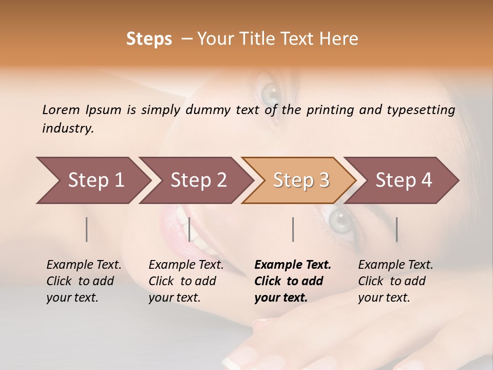 Beautiful Clean Cosmetics Woman Close Up Portrait Over White PowerPoint Template