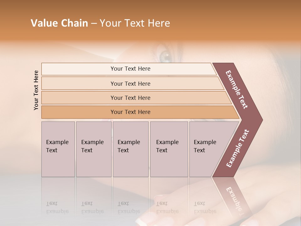 Beautiful Clean Cosmetics Woman Close Up Portrait Over White PowerPoint Template