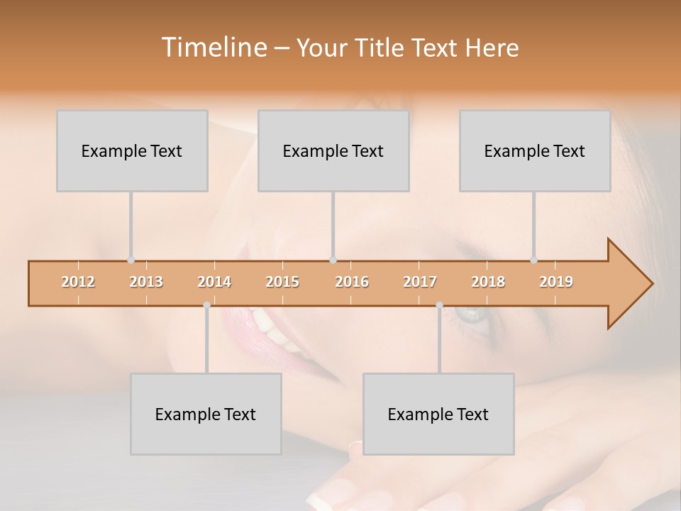 Beautiful Clean Cosmetics Woman Close Up Portrait Over White PowerPoint Template