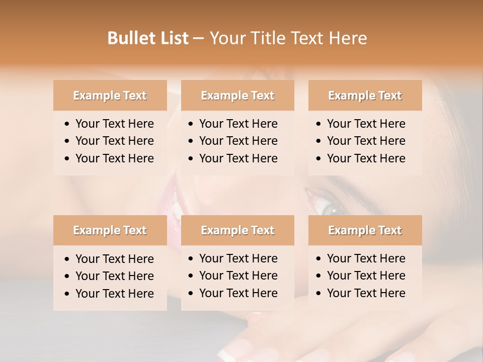 Beautiful Clean Cosmetics Woman Close Up Portrait Over White PowerPoint Template