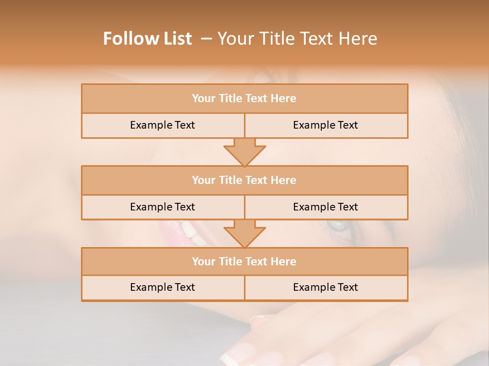 Beautiful Clean Cosmetics Woman Close Up Portrait Over White PowerPoint Template