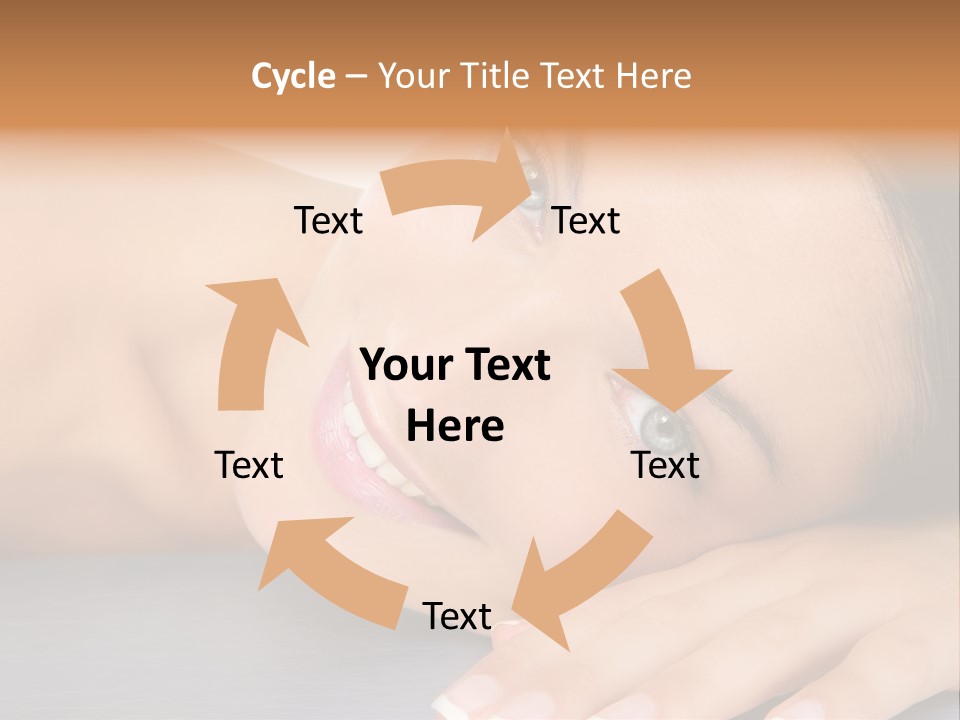 Beautiful Clean Cosmetics Woman Close Up Portrait Over White PowerPoint Template