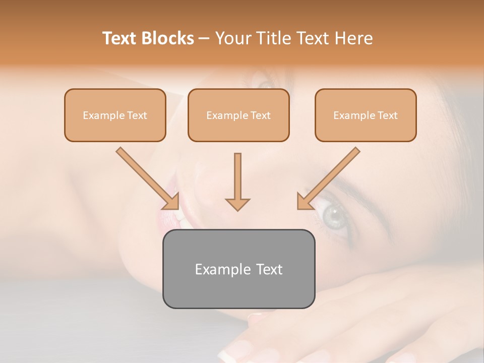 Beautiful Clean Cosmetics Woman Close Up Portrait Over White PowerPoint Template