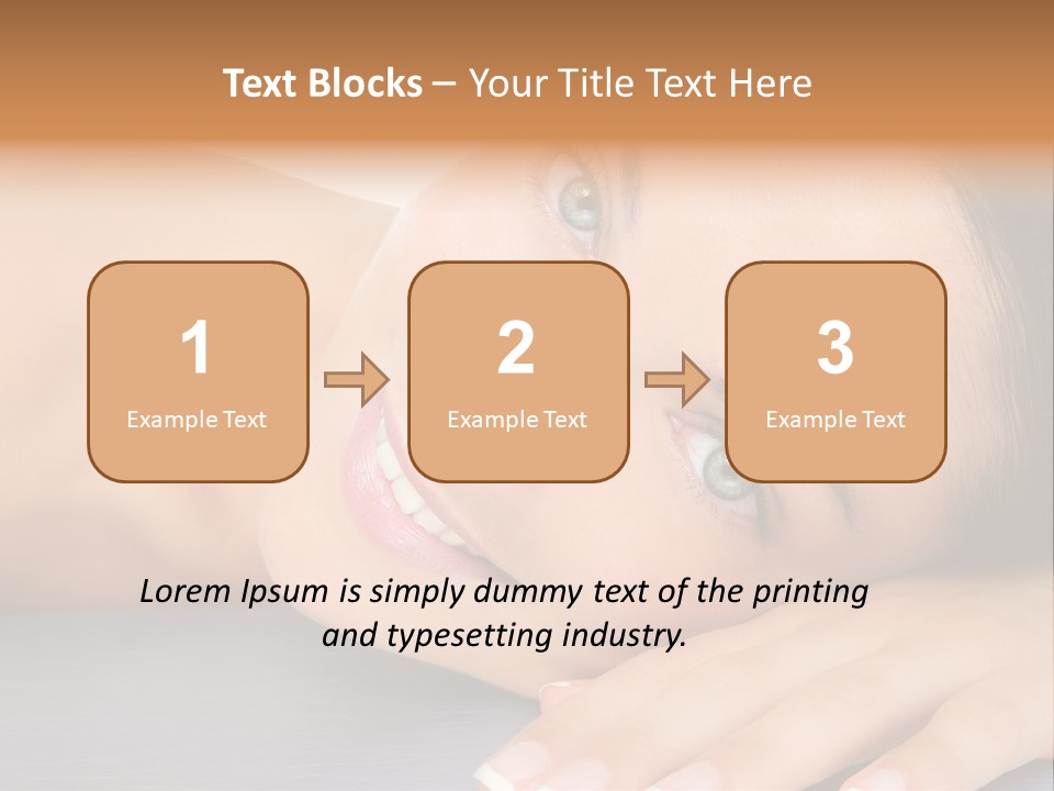 Beautiful Clean Cosmetics Woman Close Up Portrait Over White PowerPoint Template