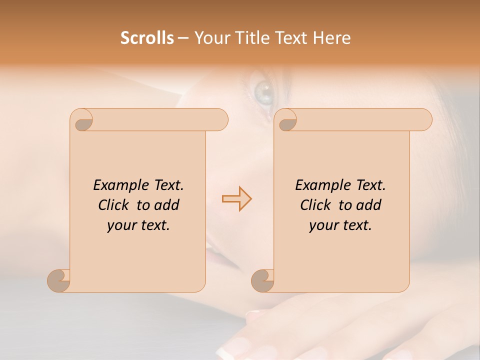 Beautiful Clean Cosmetics Woman Close Up Portrait Over White PowerPoint Template