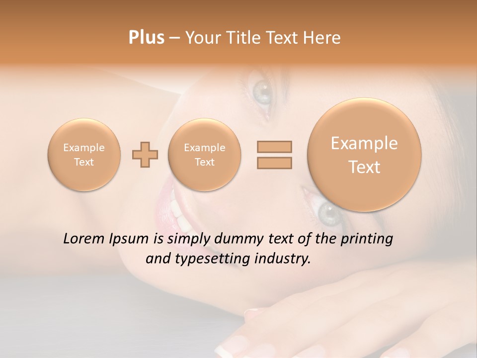 Beautiful Clean Cosmetics Woman Close Up Portrait Over White PowerPoint Template