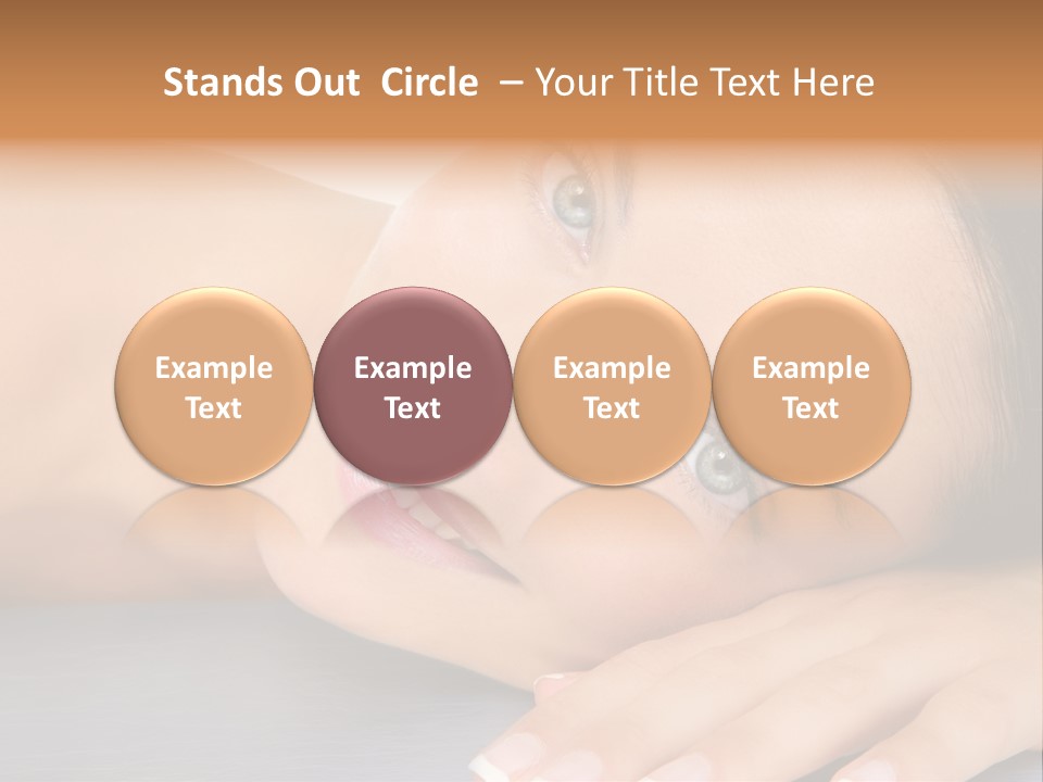 Beautiful Clean Cosmetics Woman Close Up Portrait Over White PowerPoint Template