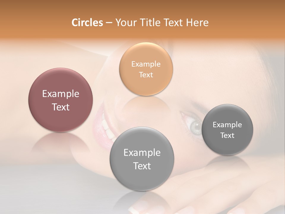 Beautiful Clean Cosmetics Woman Close Up Portrait Over White PowerPoint Template