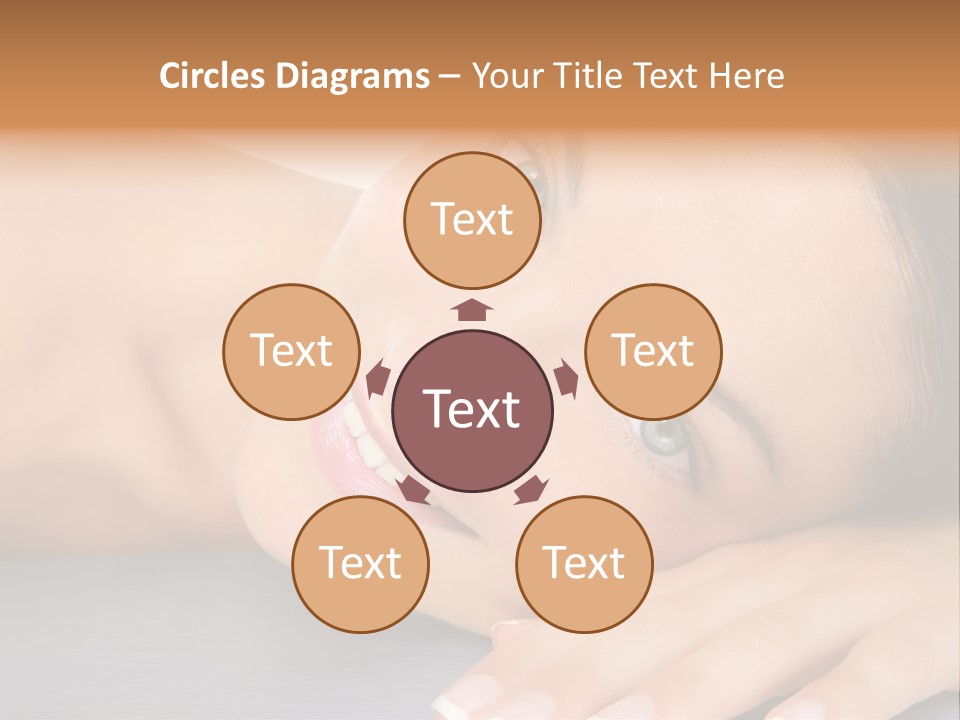 Beautiful Clean Cosmetics Woman Close Up Portrait Over White PowerPoint Template