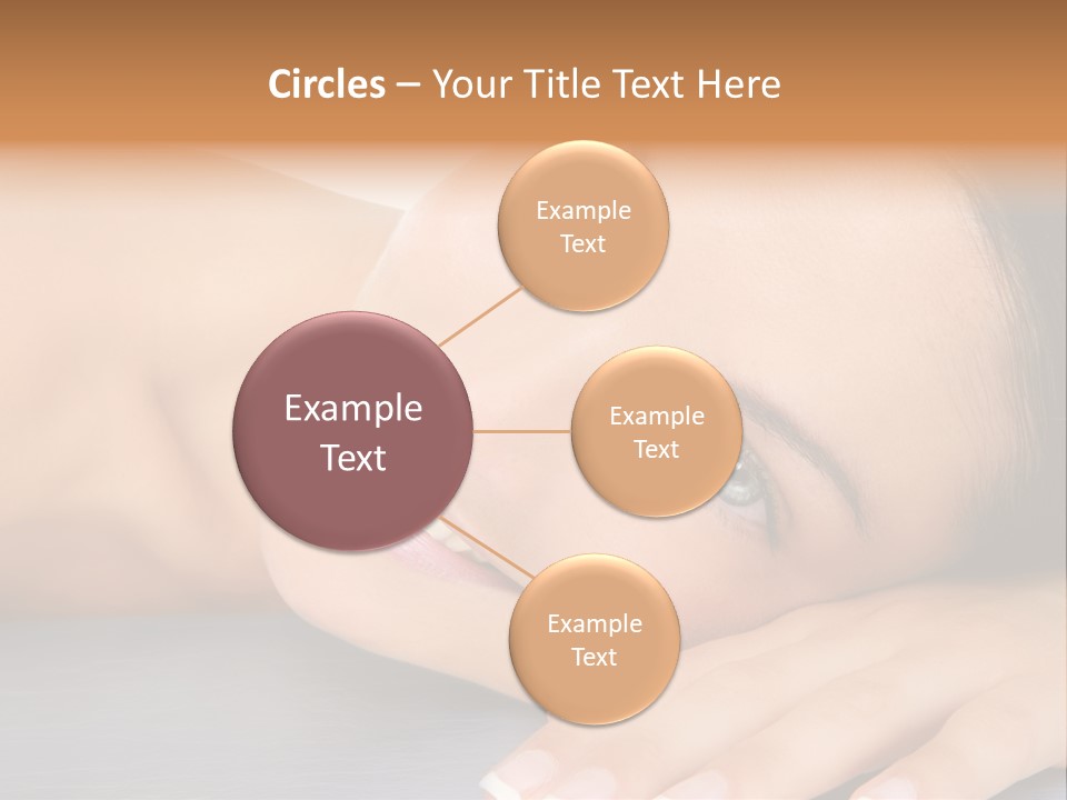 Beautiful Clean Cosmetics Woman Close Up Portrait Over White PowerPoint Template