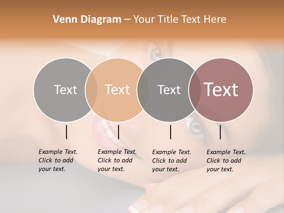 Beautiful Clean Cosmetics Woman Close Up Portrait Over White PowerPoint Template