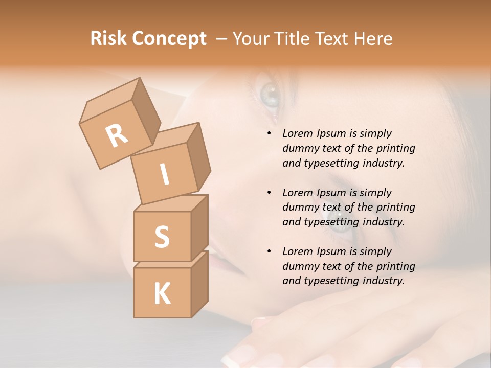 Beautiful Clean Cosmetics Woman Close Up Portrait Over White PowerPoint Template