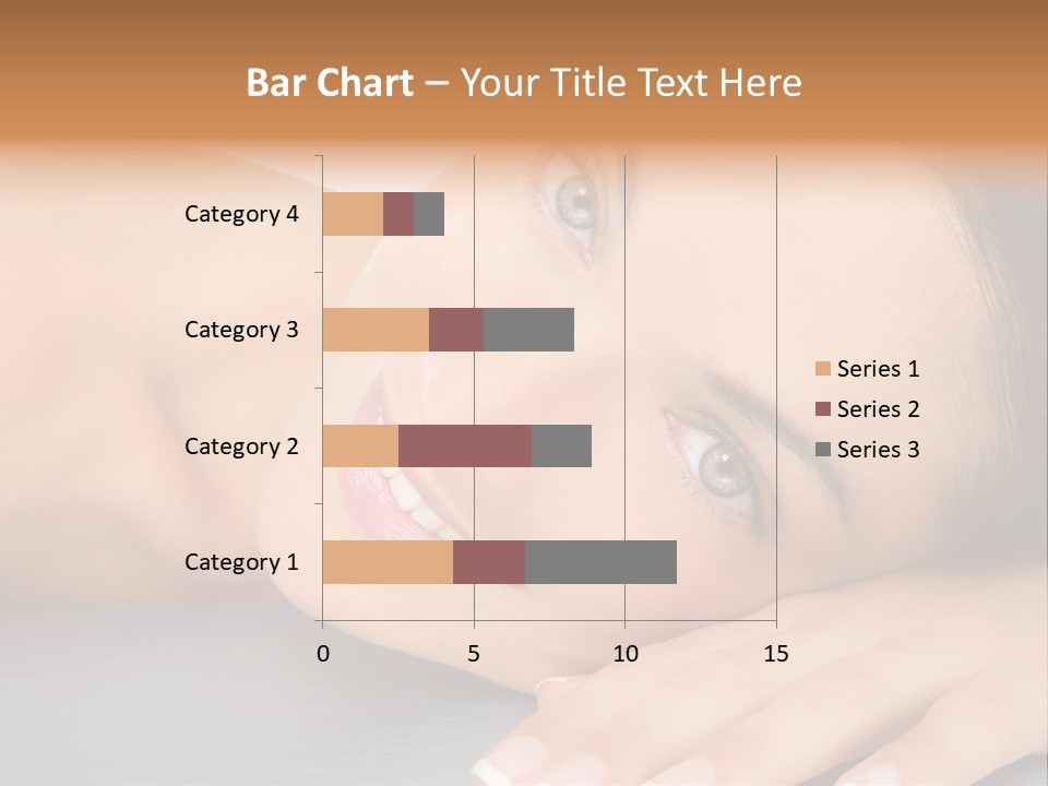 Beautiful Clean Cosmetics Woman Close Up Portrait Over White PowerPoint Template