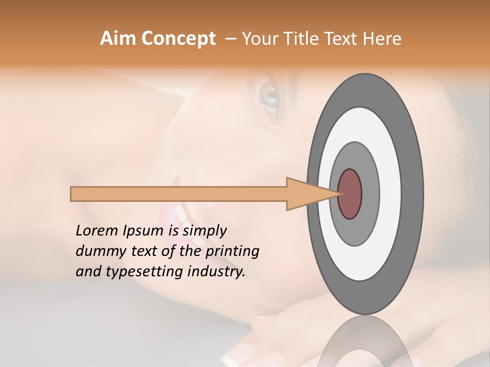 Beautiful Clean Cosmetics Woman Close Up Portrait Over White PowerPoint Template