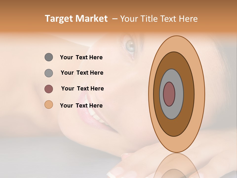 Beautiful Clean Cosmetics Woman Close Up Portrait Over White PowerPoint Template