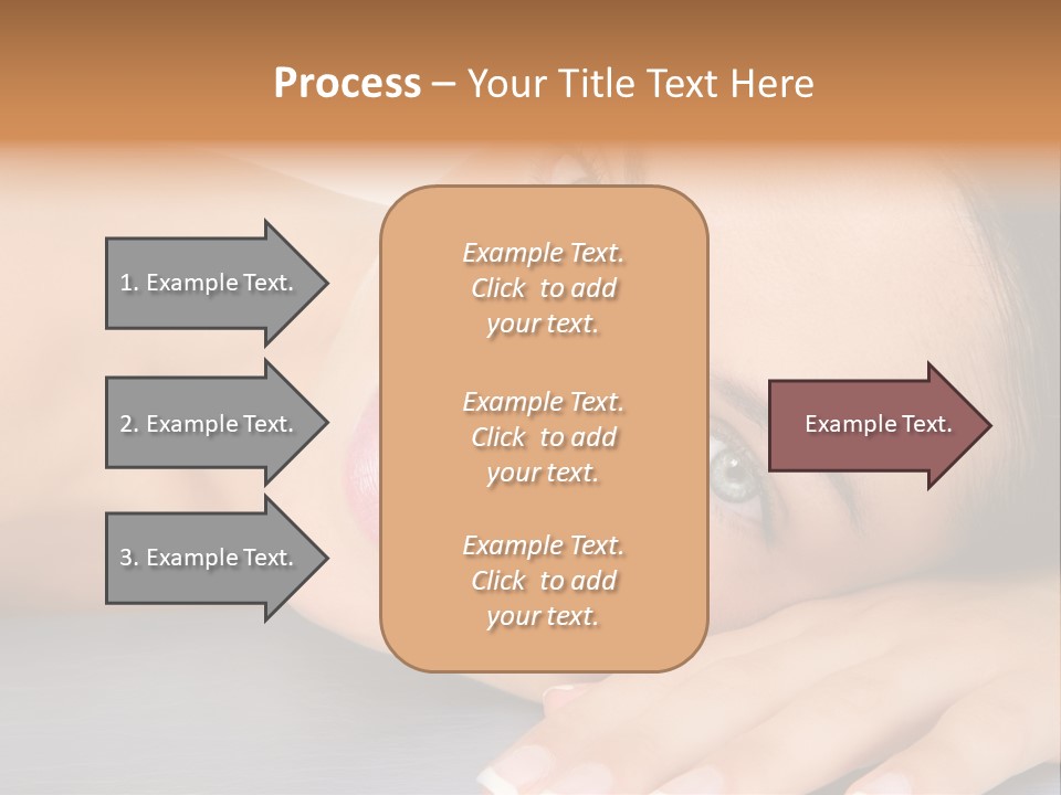 Beautiful Clean Cosmetics Woman Close Up Portrait Over White PowerPoint Template