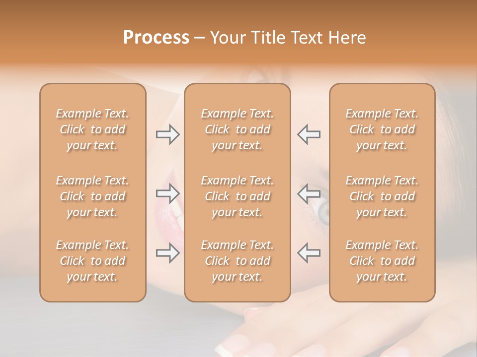 Beautiful Clean Cosmetics Woman Close Up Portrait Over White PowerPoint Template