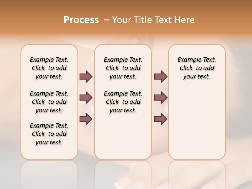 Beautiful Clean Cosmetics Woman Close Up Portrait Over White PowerPoint Template