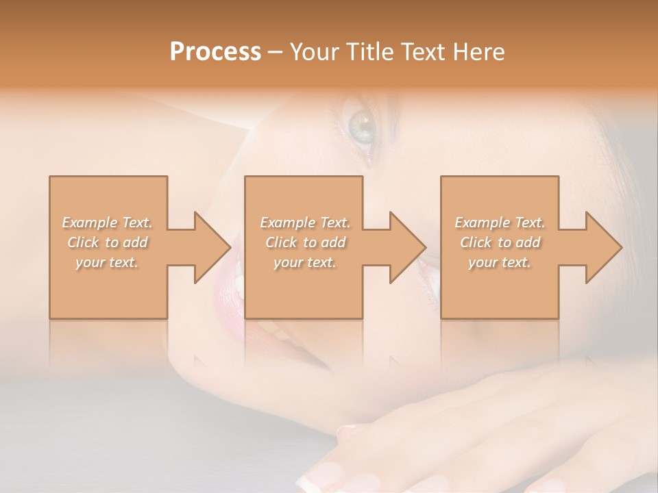 Beautiful Clean Cosmetics Woman Close Up Portrait Over White PowerPoint Template