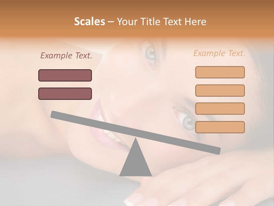 Beautiful Clean Cosmetics Woman Close Up Portrait Over White PowerPoint Template