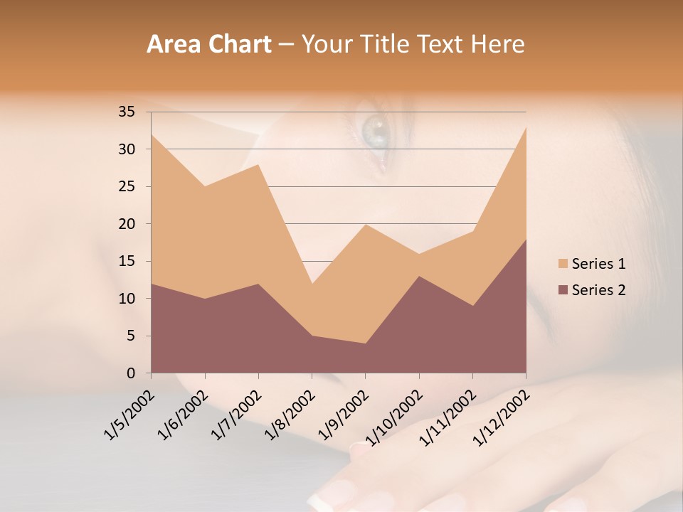 Beautiful Clean Cosmetics Woman Close Up Portrait Over White PowerPoint Template
