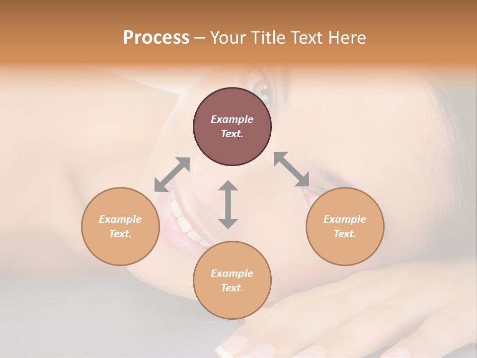 Beautiful Clean Cosmetics Woman Close Up Portrait Over White PowerPoint Template