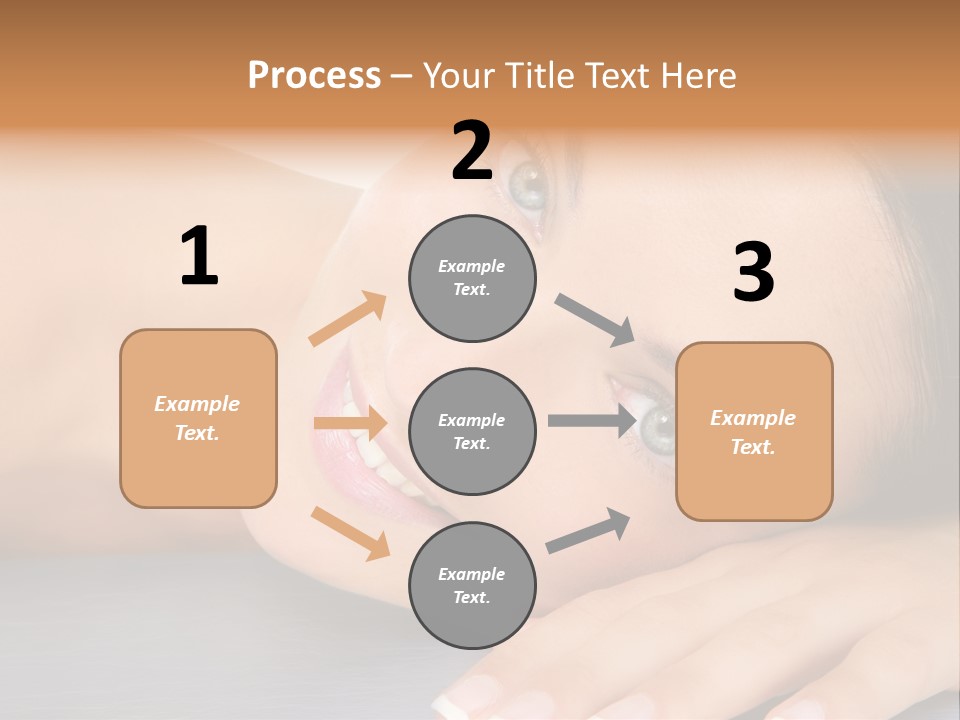 Beautiful Clean Cosmetics Woman Close Up Portrait Over White PowerPoint Template