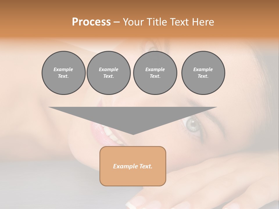Beautiful Clean Cosmetics Woman Close Up Portrait Over White PowerPoint Template