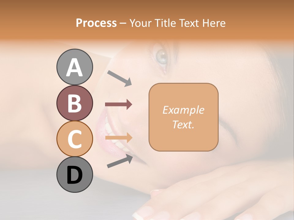 Beautiful Clean Cosmetics Woman Close Up Portrait Over White PowerPoint Template