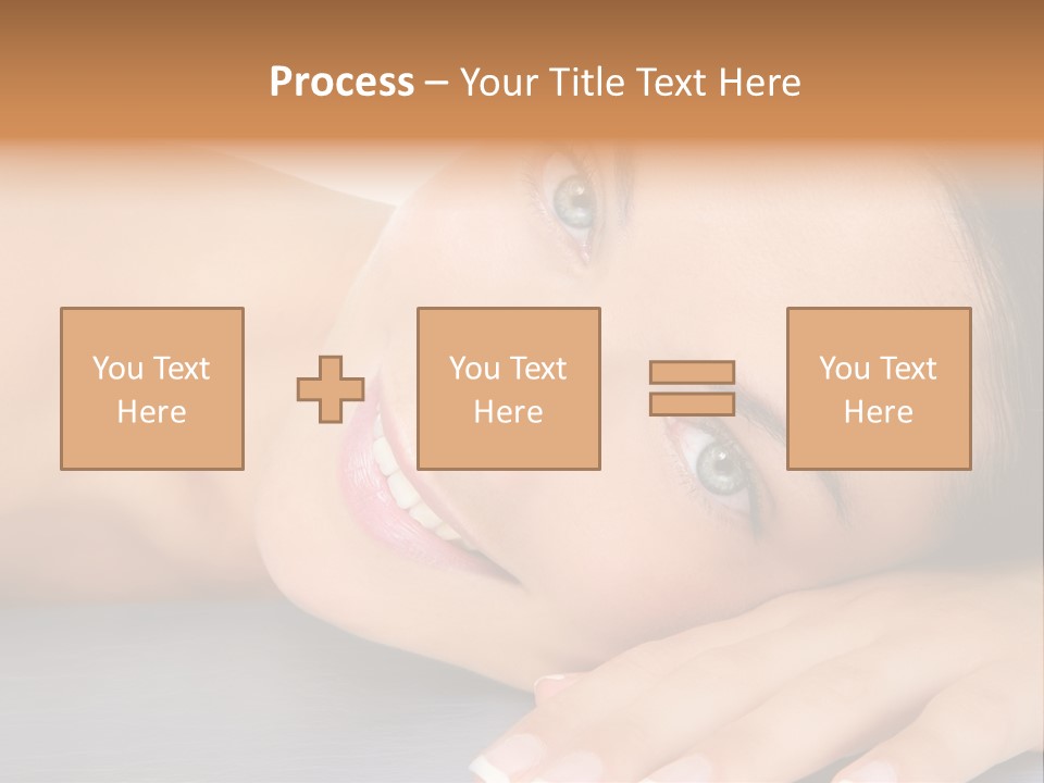 Beautiful Clean Cosmetics Woman Close Up Portrait Over White PowerPoint Template