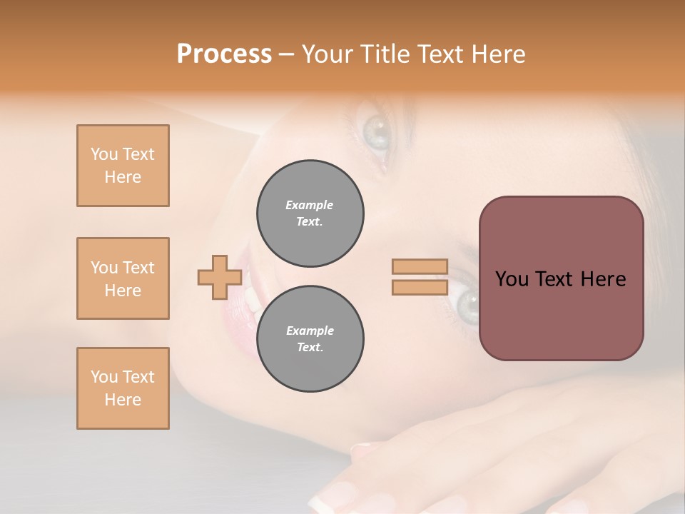 Beautiful Clean Cosmetics Woman Close Up Portrait Over White PowerPoint Template