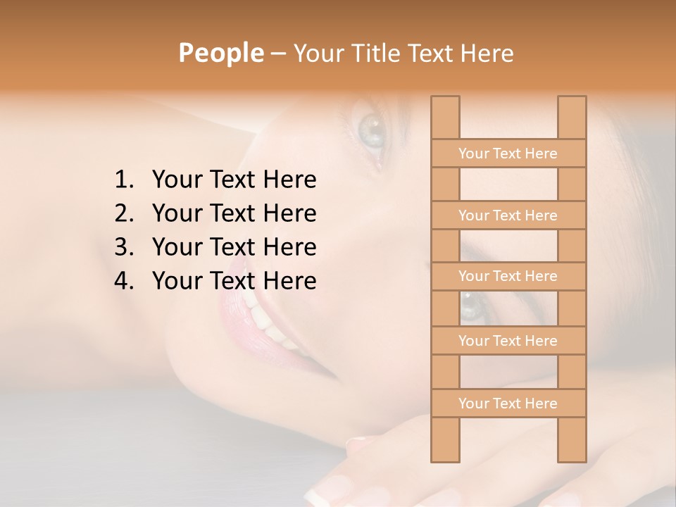 Beautiful Clean Cosmetics Woman Close Up Portrait Over White PowerPoint Template